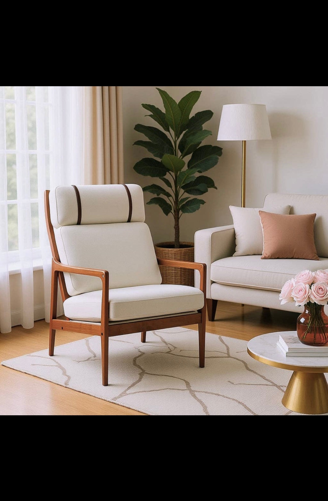 Crater Mid Century Ergonomic Accent Armchair