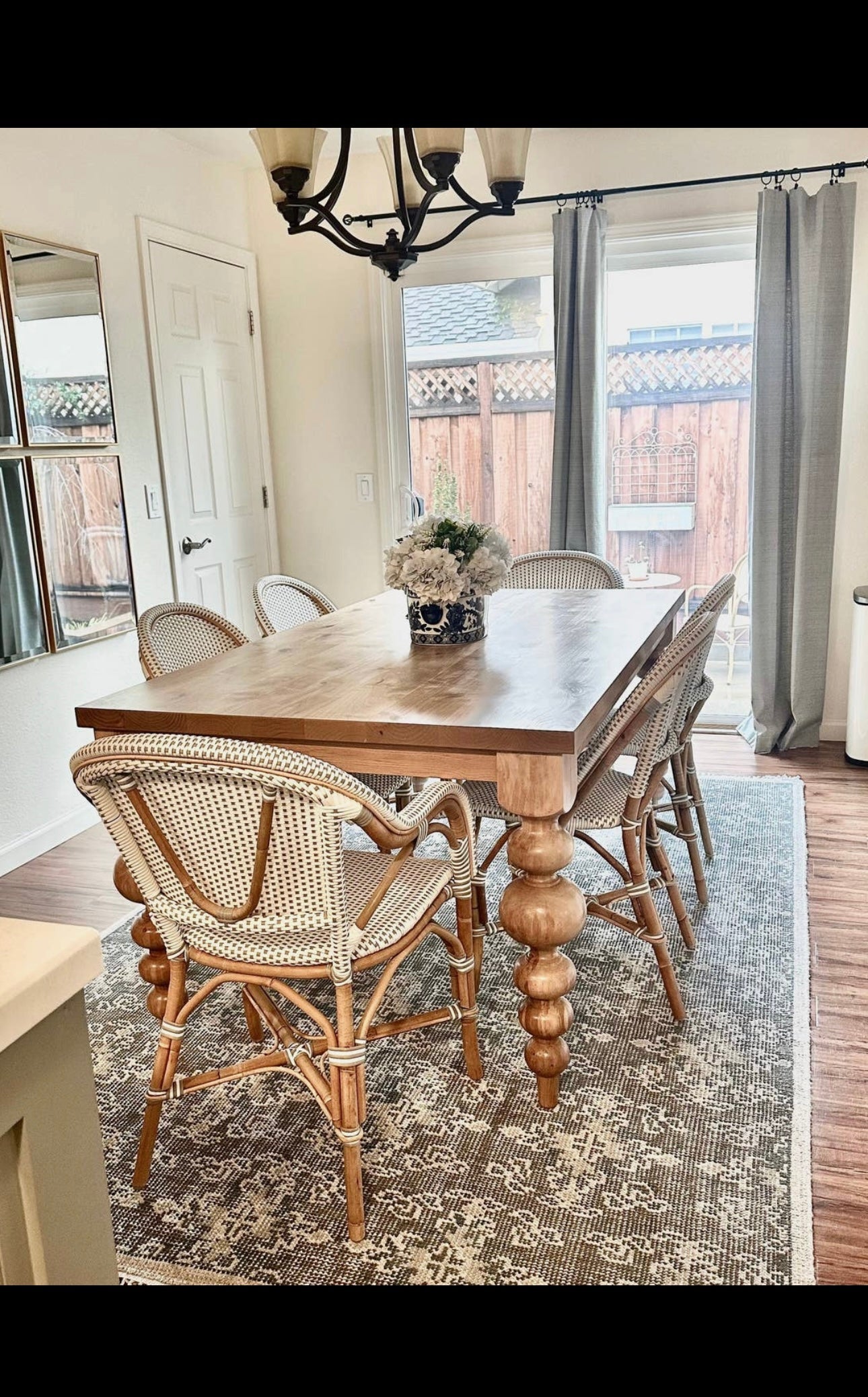 Pine Alice Turned Leg Dining Table - Natural