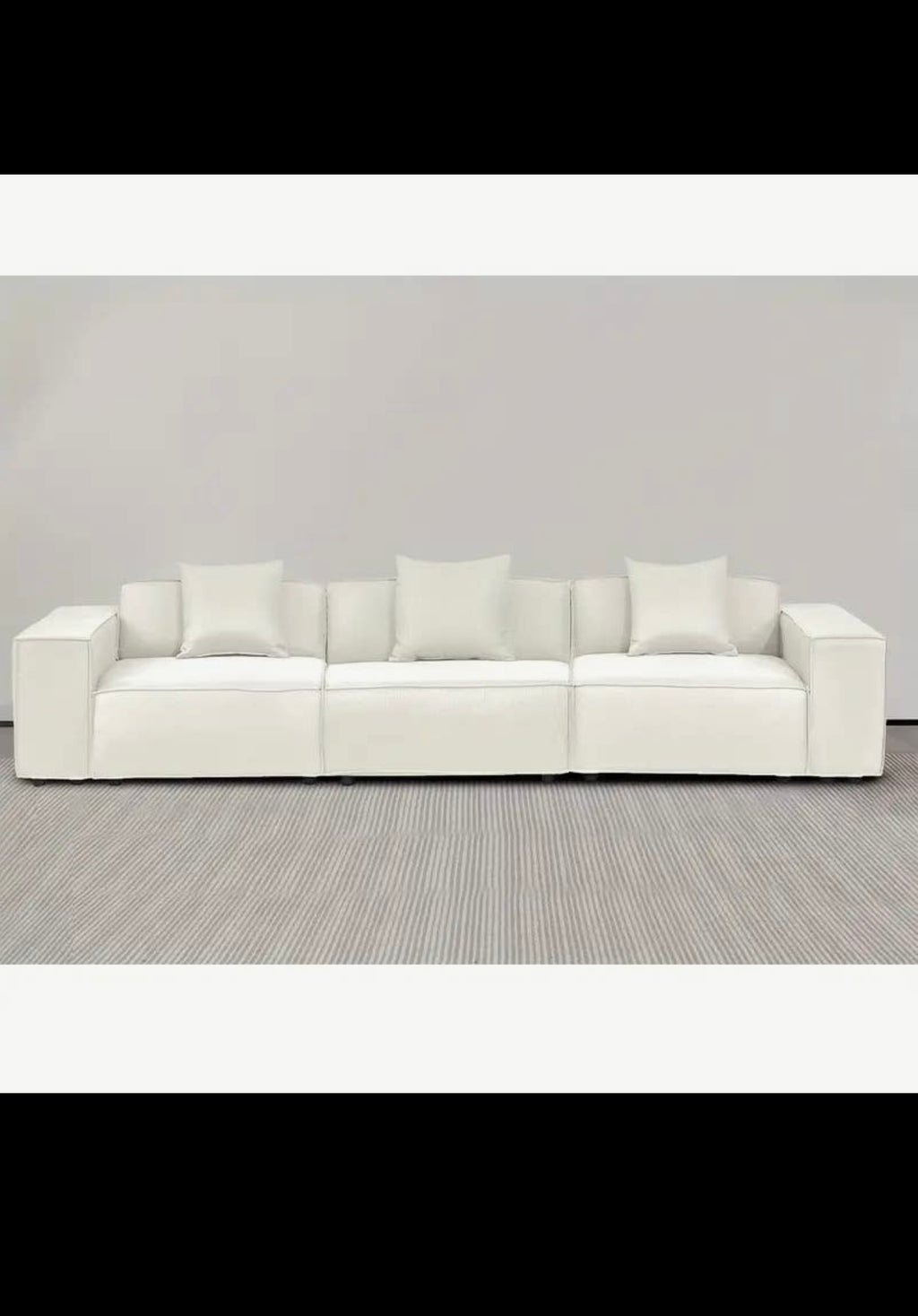 Versaluxe Sectional Three Seat Sofa in White
