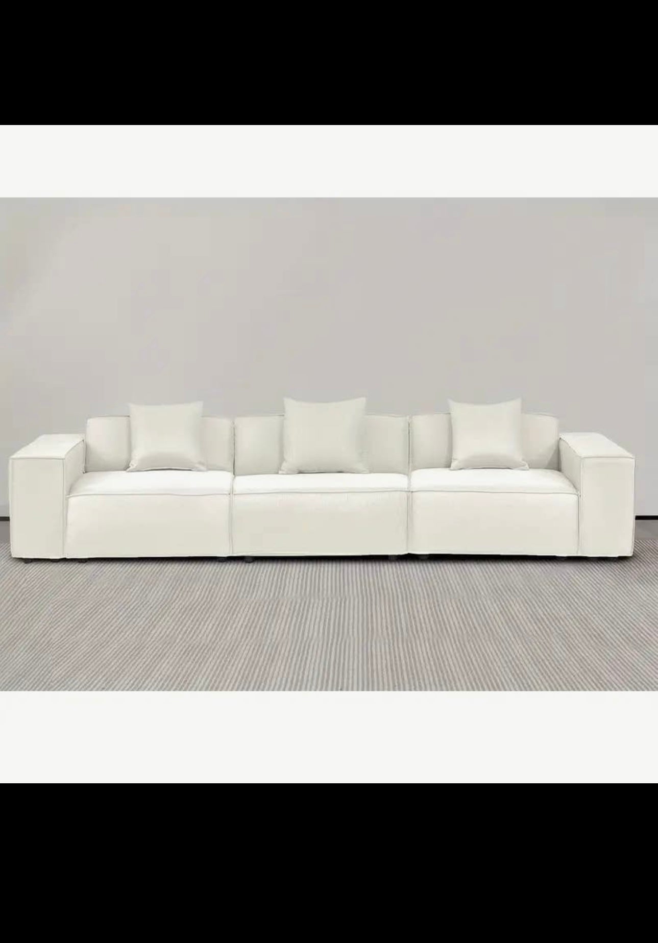 Versaluxe Sectional Three Seat Sofa in White