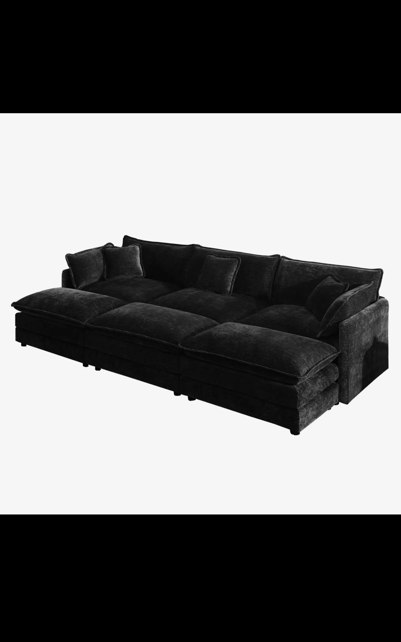 Fremont 112" 6-Piece Modular Chenille
Upholstered Sectional Sofa with ottomans