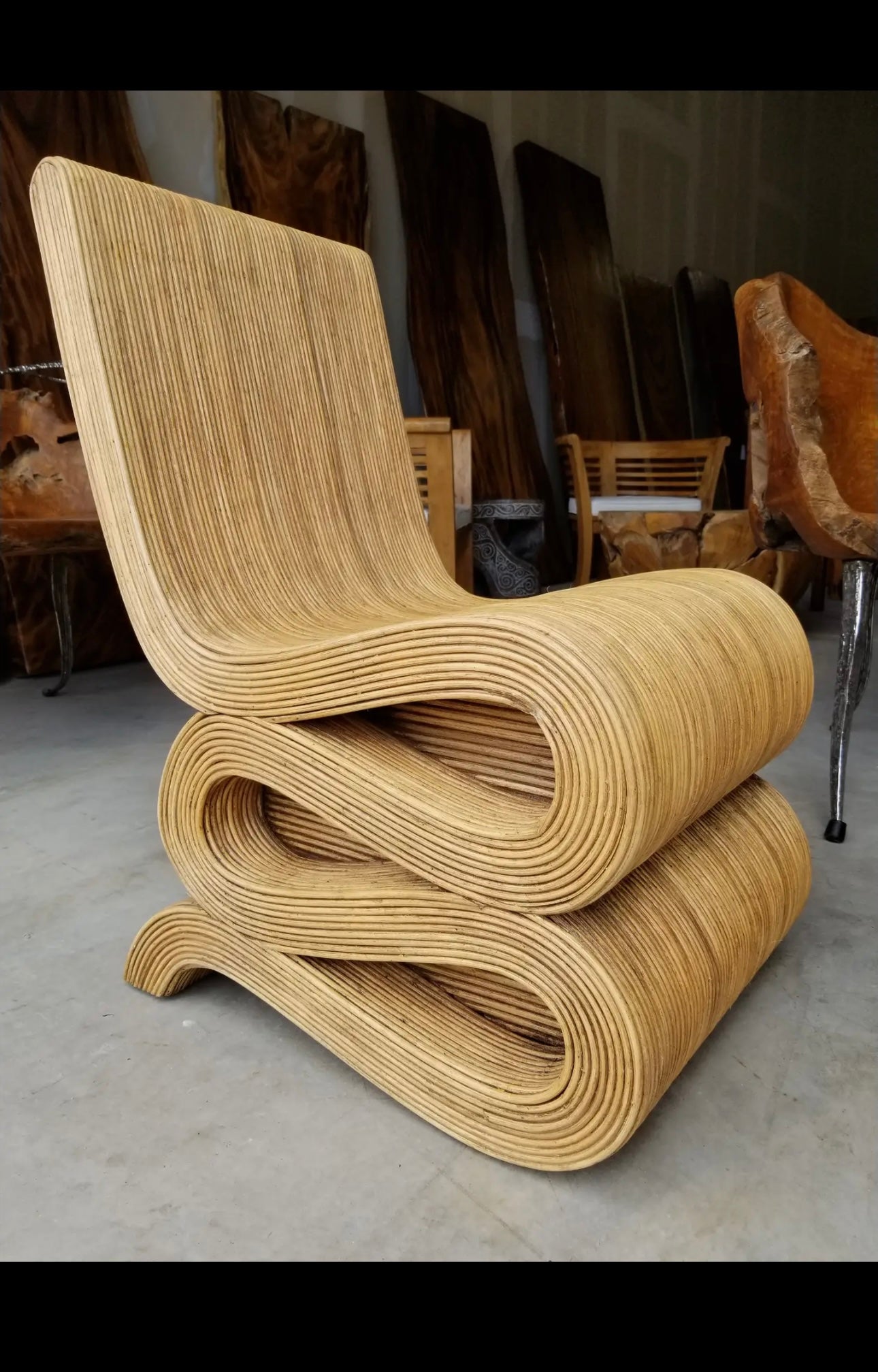 Natural Rattan Snake Chair