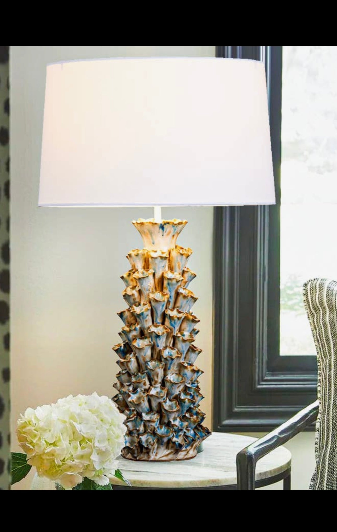 White & Blue Coral Original
Ceramic Lamp