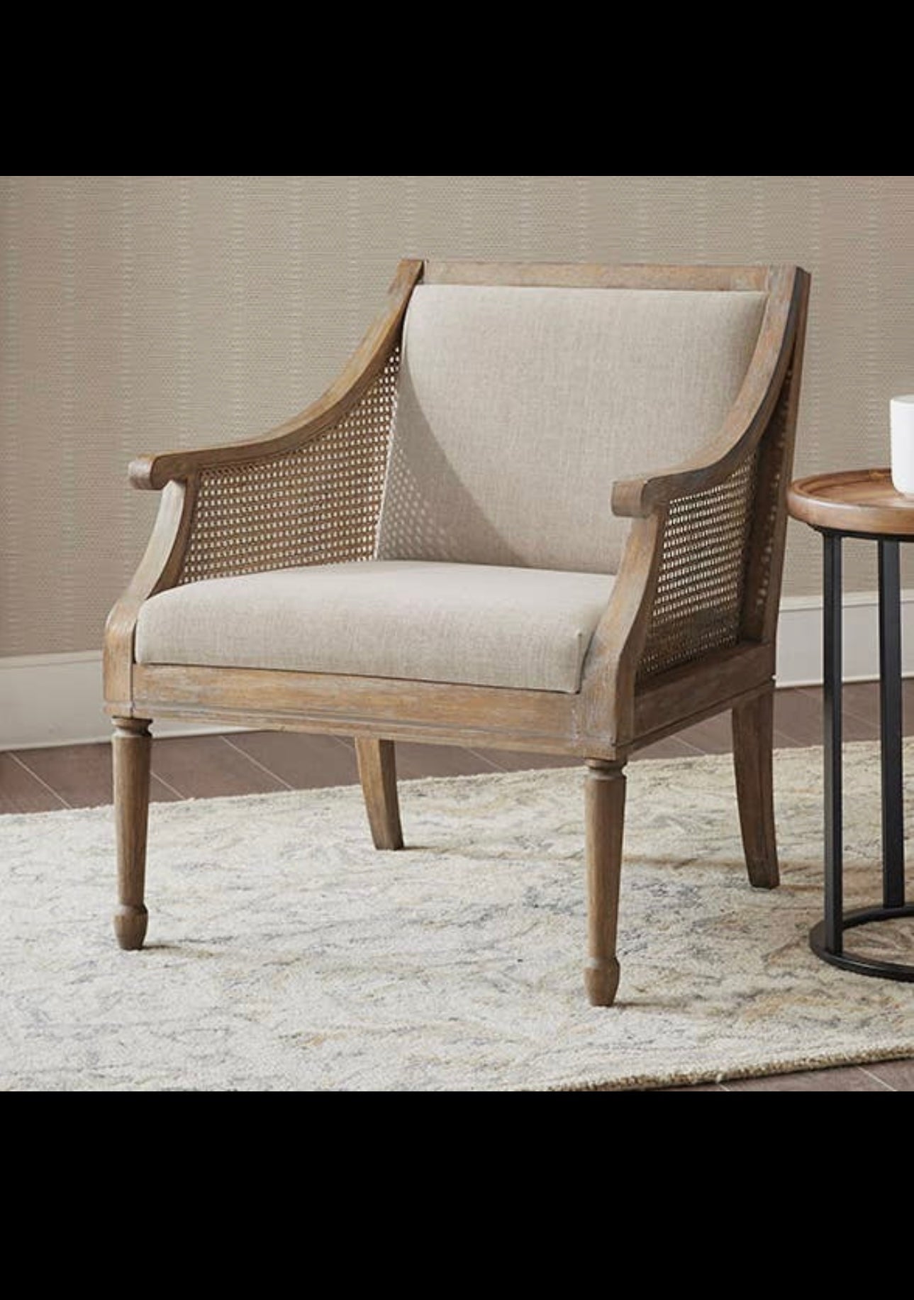 Rustic Reclaimed Farmhouse Crane Arm Accent Chair, Natural