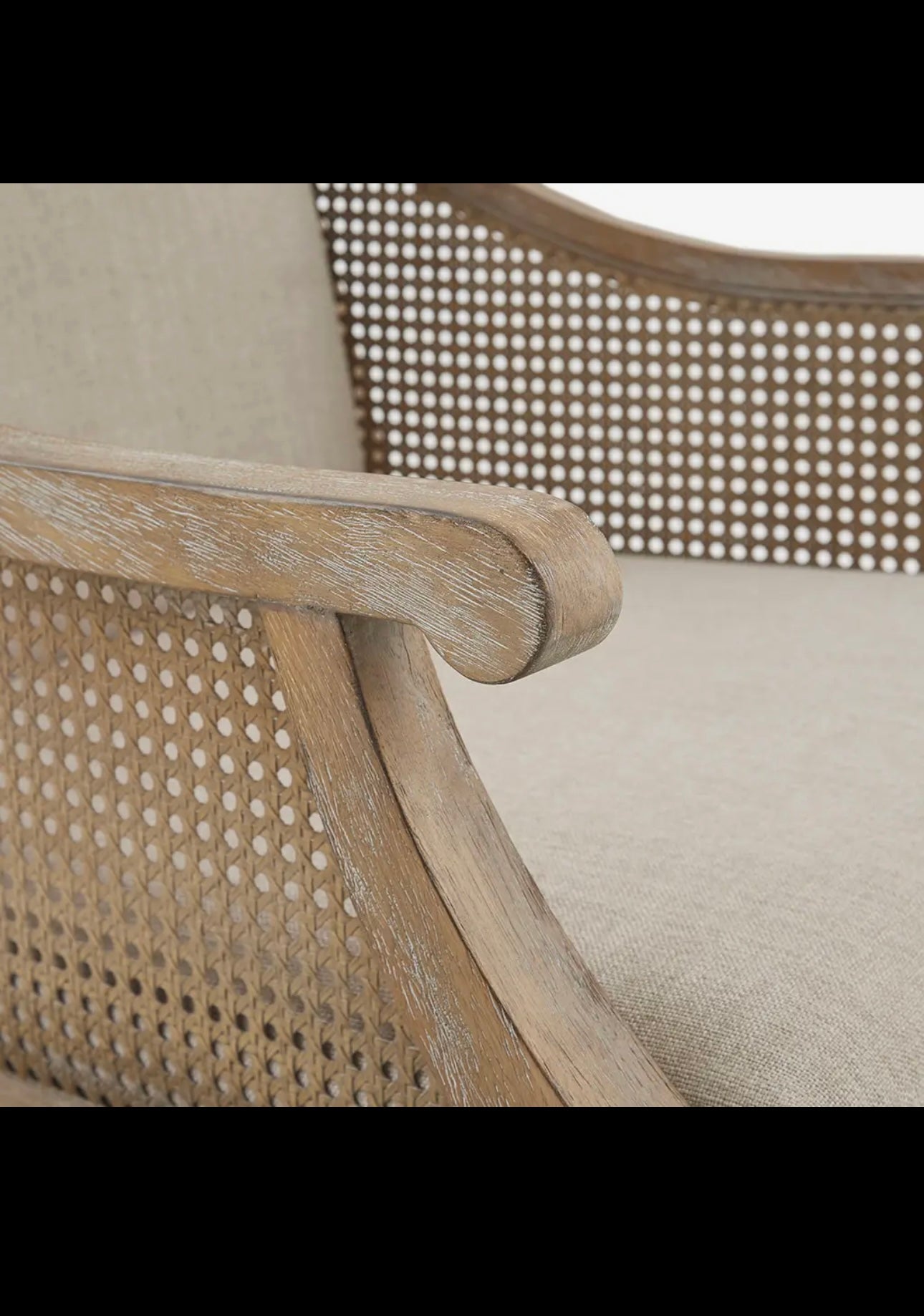 Rustic Reclaimed Farmhouse Crane Arm Accent Chair, Natural