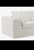 138" Beige Chenille Modular Sofa with Toss Pillows