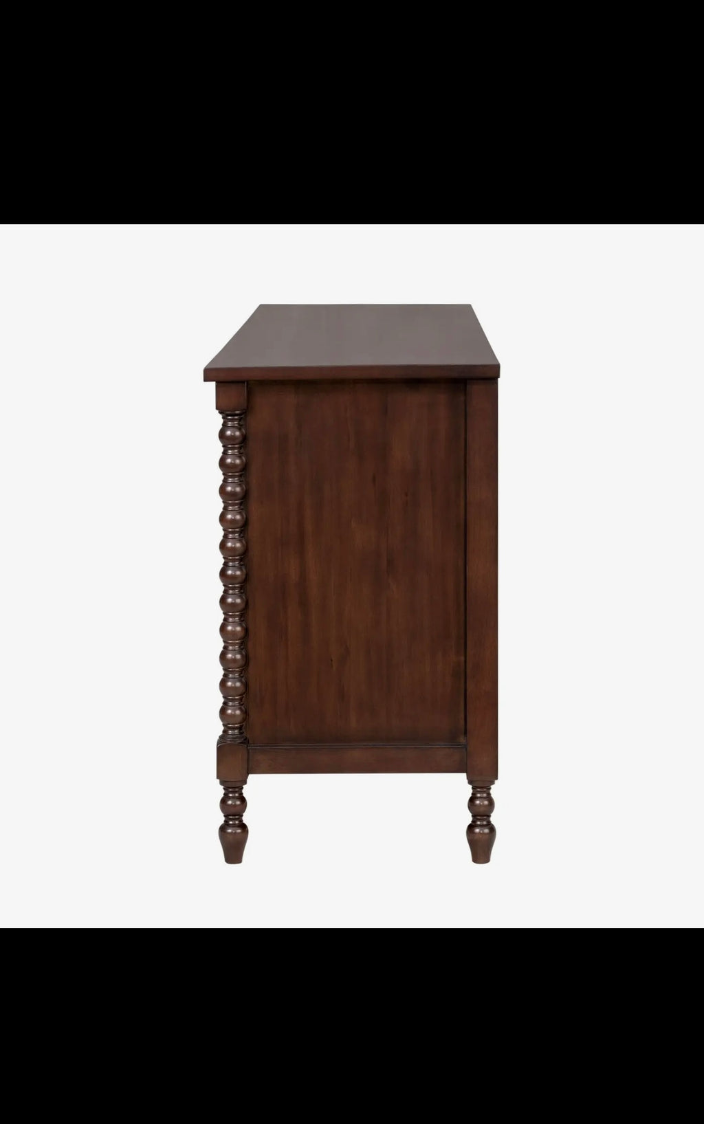 70 in 6-Drawer Spindle Wood Dresser, Morocco Brown