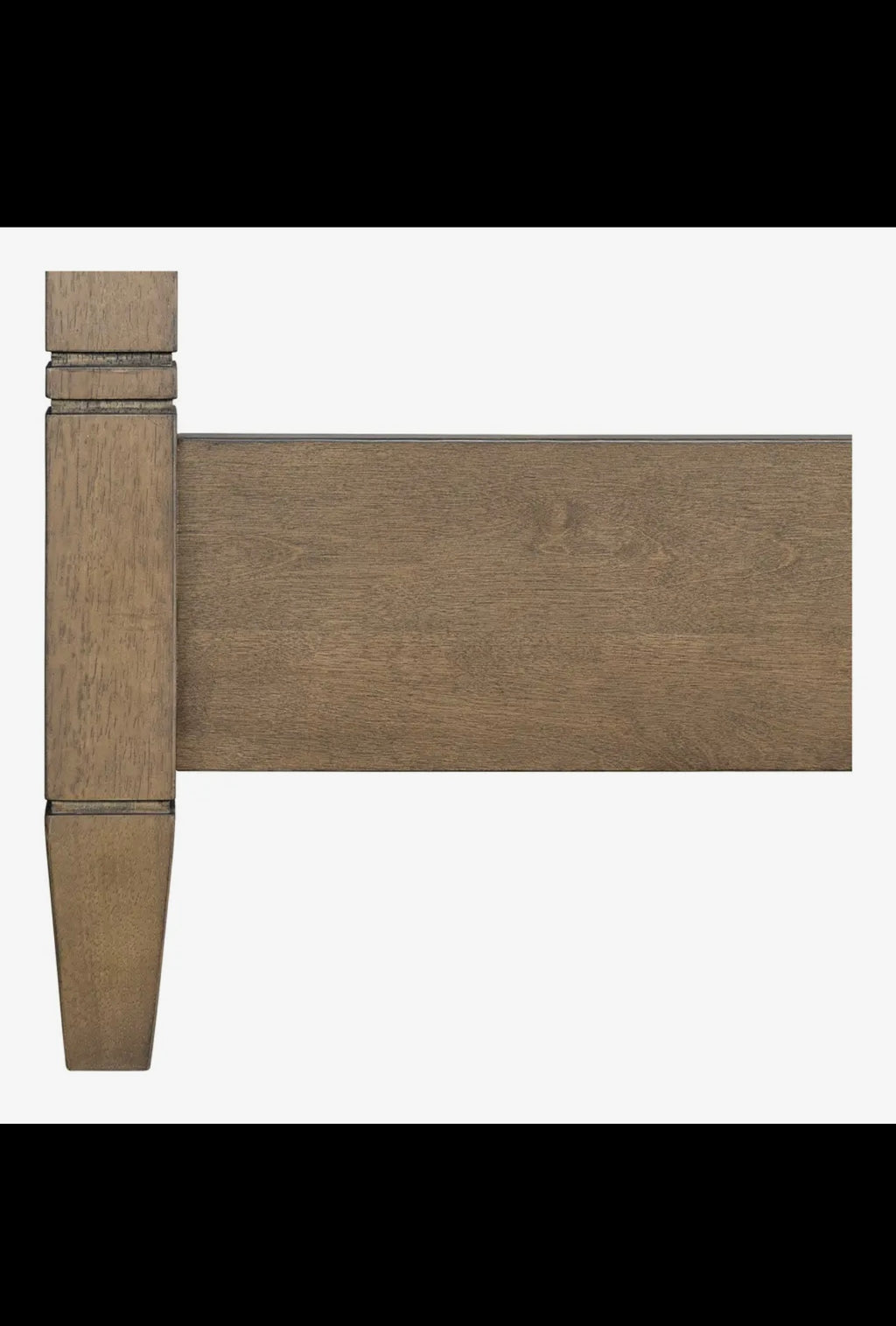 Brown Queen Canopy Bed with Upholstered Headboard