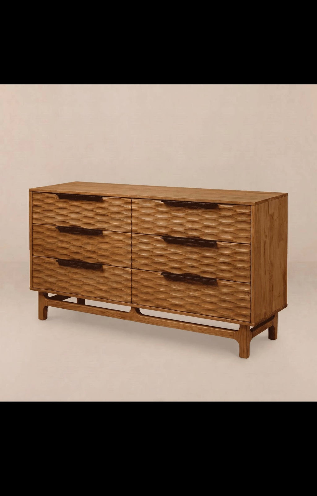 Elara Solid Wood Dresser with 6 Drawers
