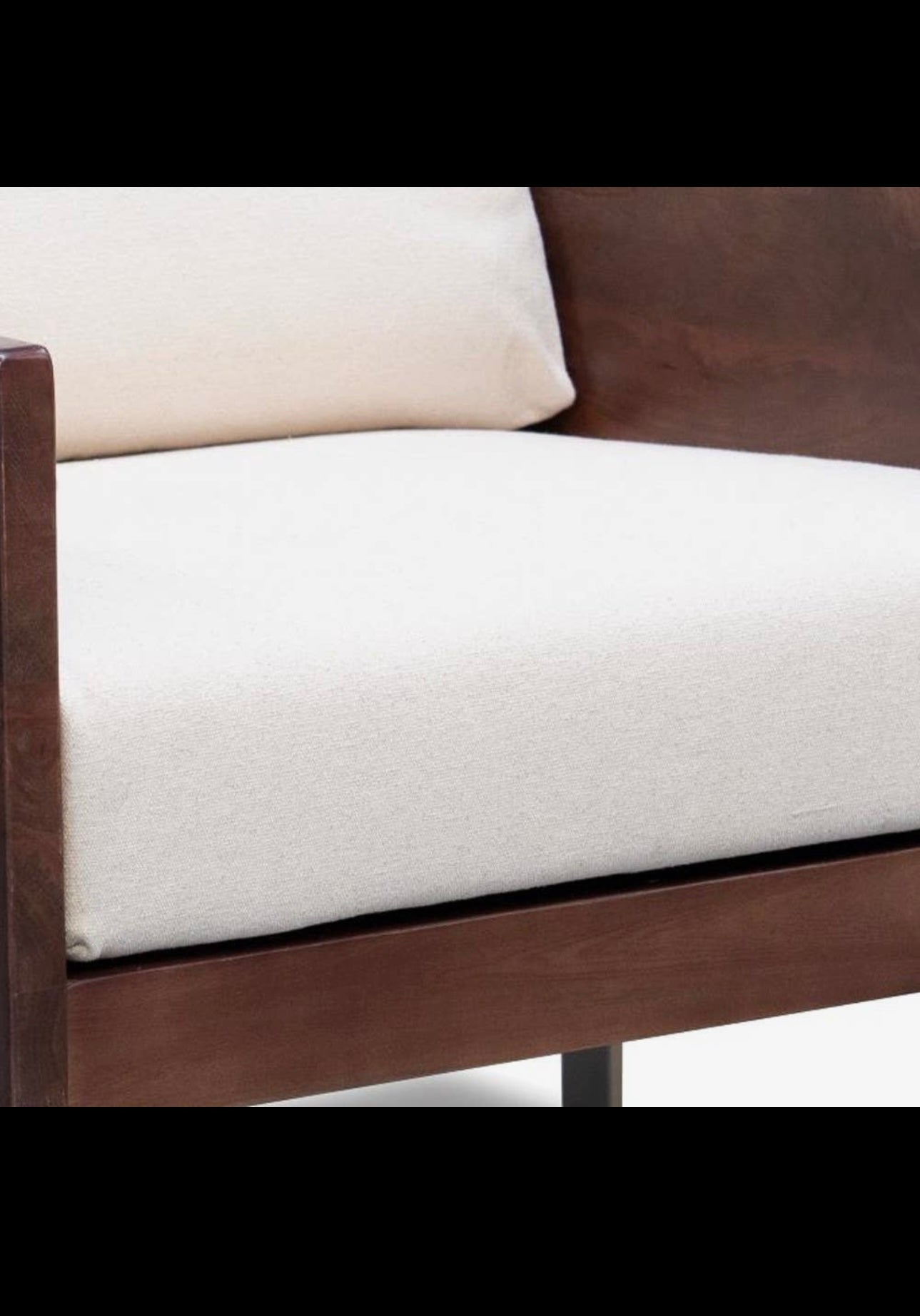 31" White Brown and Gold Top Grain Leather Arm Chair