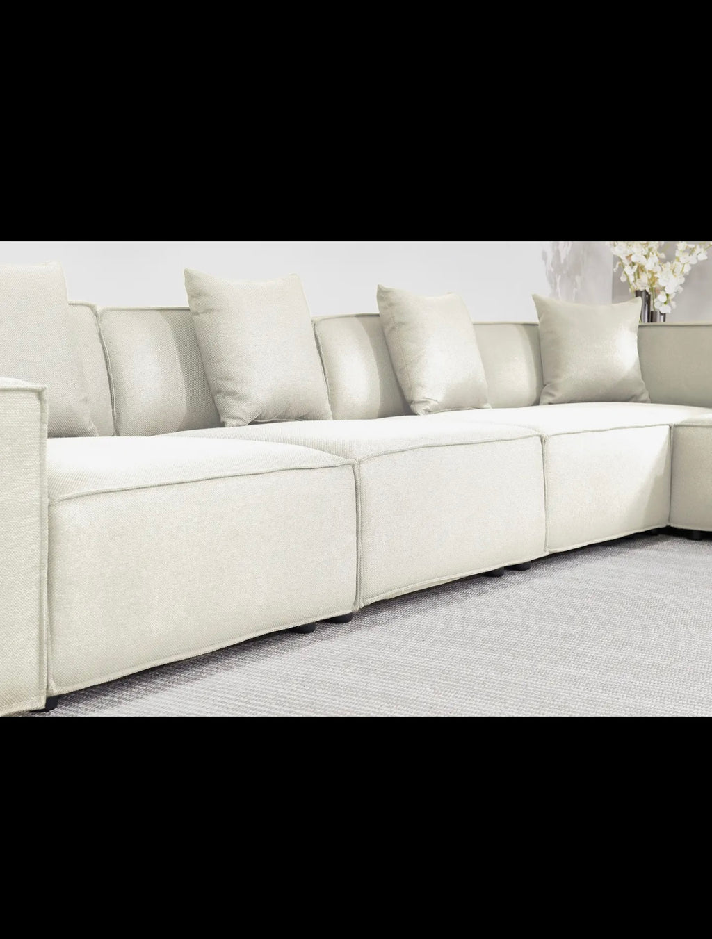 Versaluxe Sectional Three Seat Sofa in White