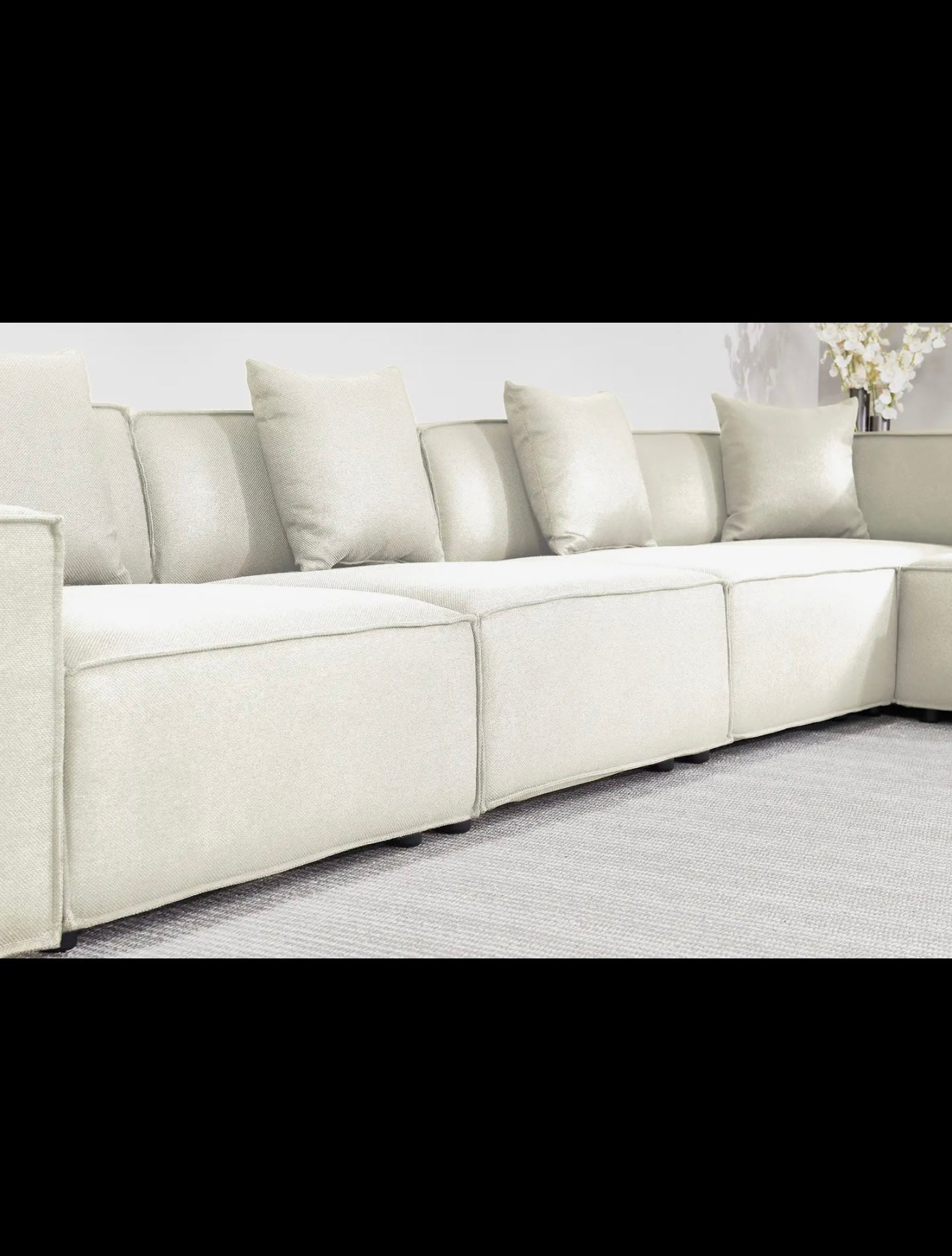 Versaluxe Sectional Three Seat Sofa in White
