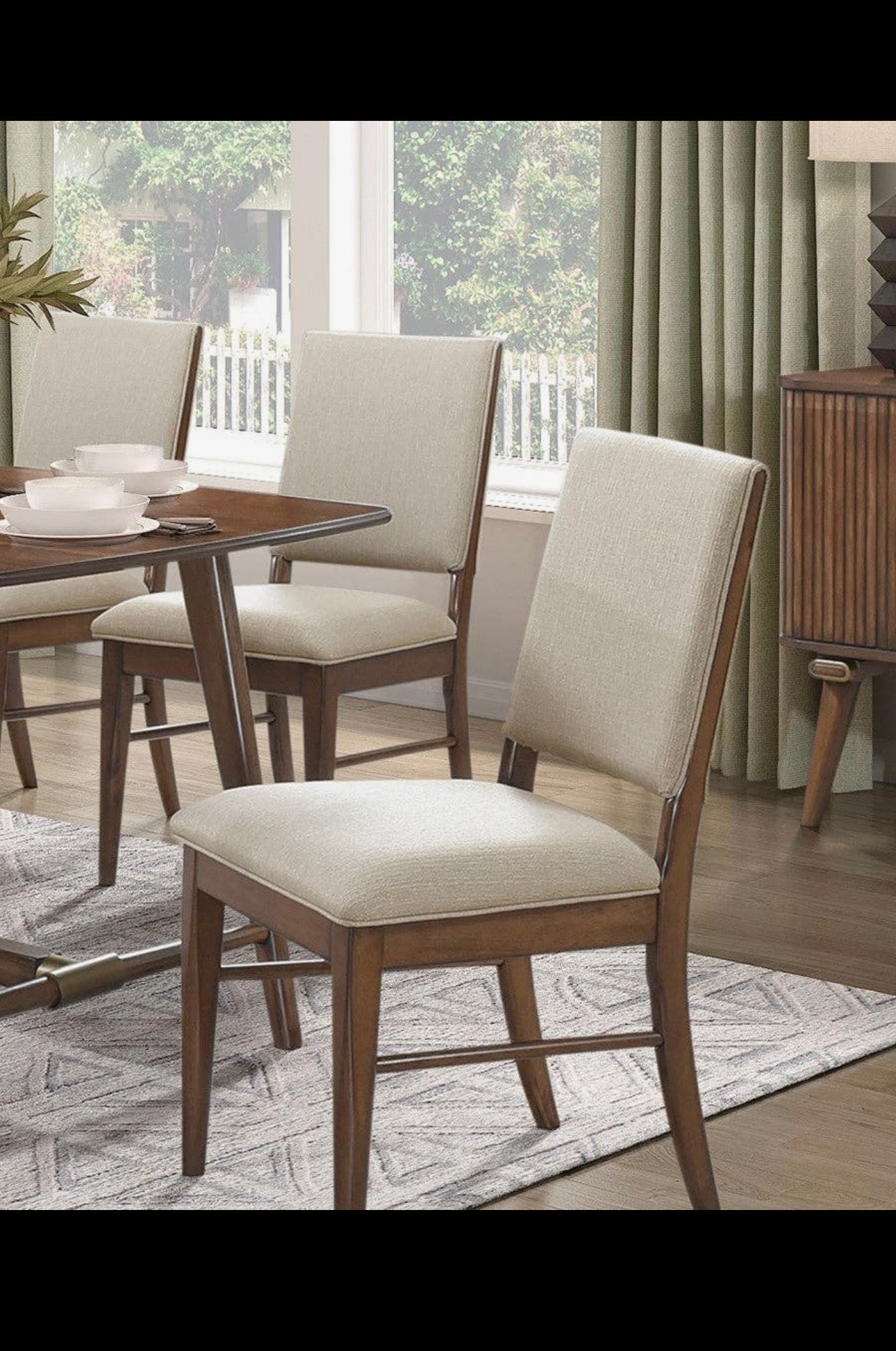 Modern Design Set of 2 Side Chairs Fabric Upholstered Seat Back Brown Finish
Wooden Dining Kitchen Furniture Brown
Mix Dining Room Modern Side Chair Wood