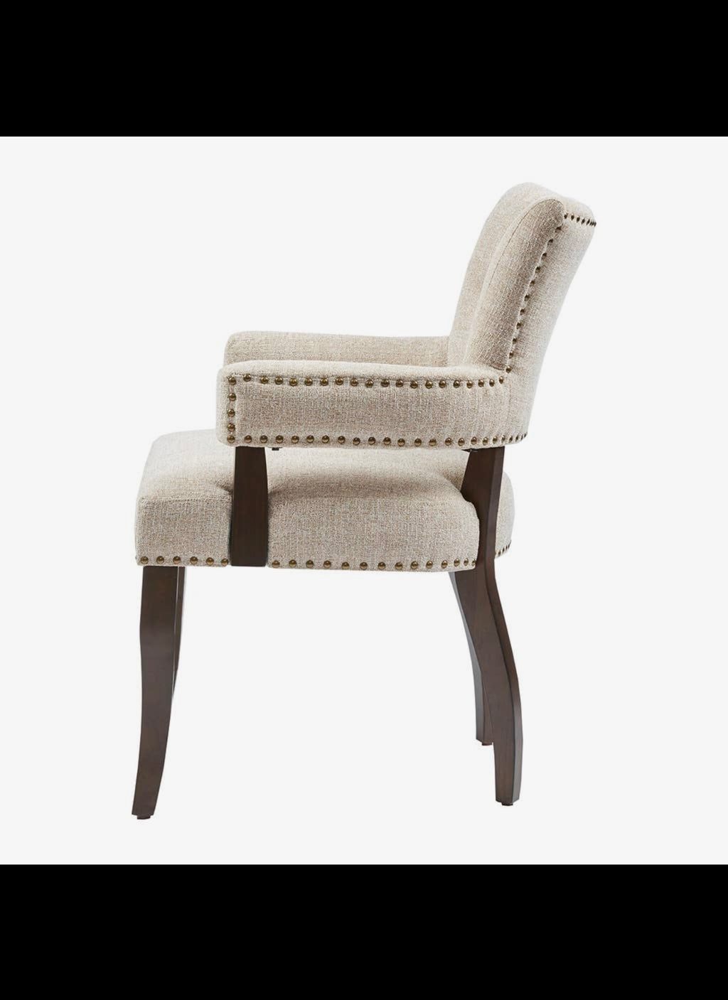 [Set of 2] Multi-Hued Armed Dining Chair, Cream
