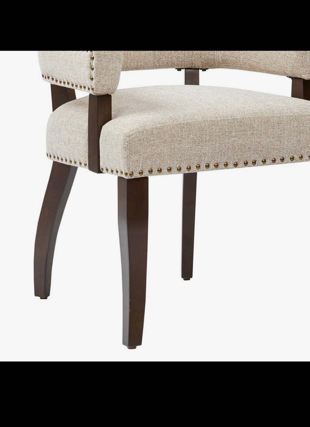 [Set of 2] Multi-Hued Armed Dining Chair, Cream