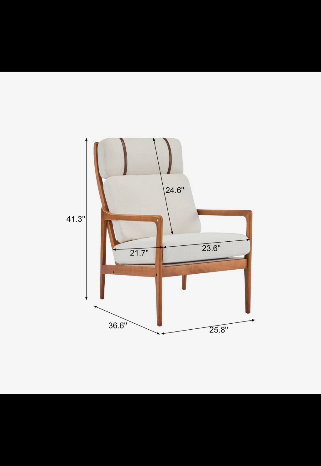 Crater Mid Century Ergonomic Accent Armchair