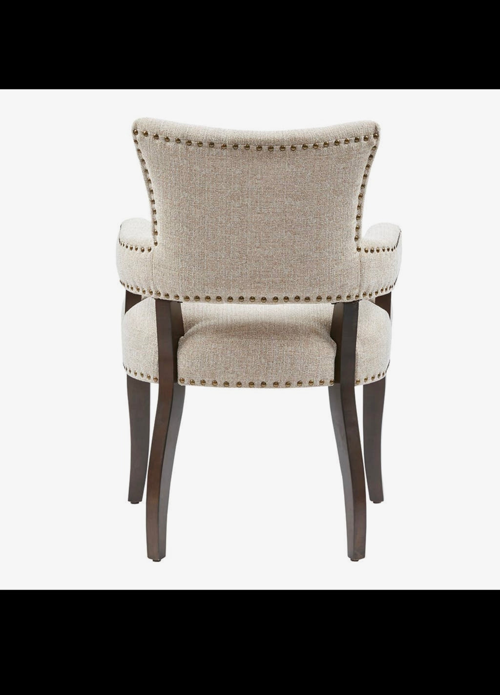 [Set of 2] Multi-Hued Armed Dining Chair, Cream