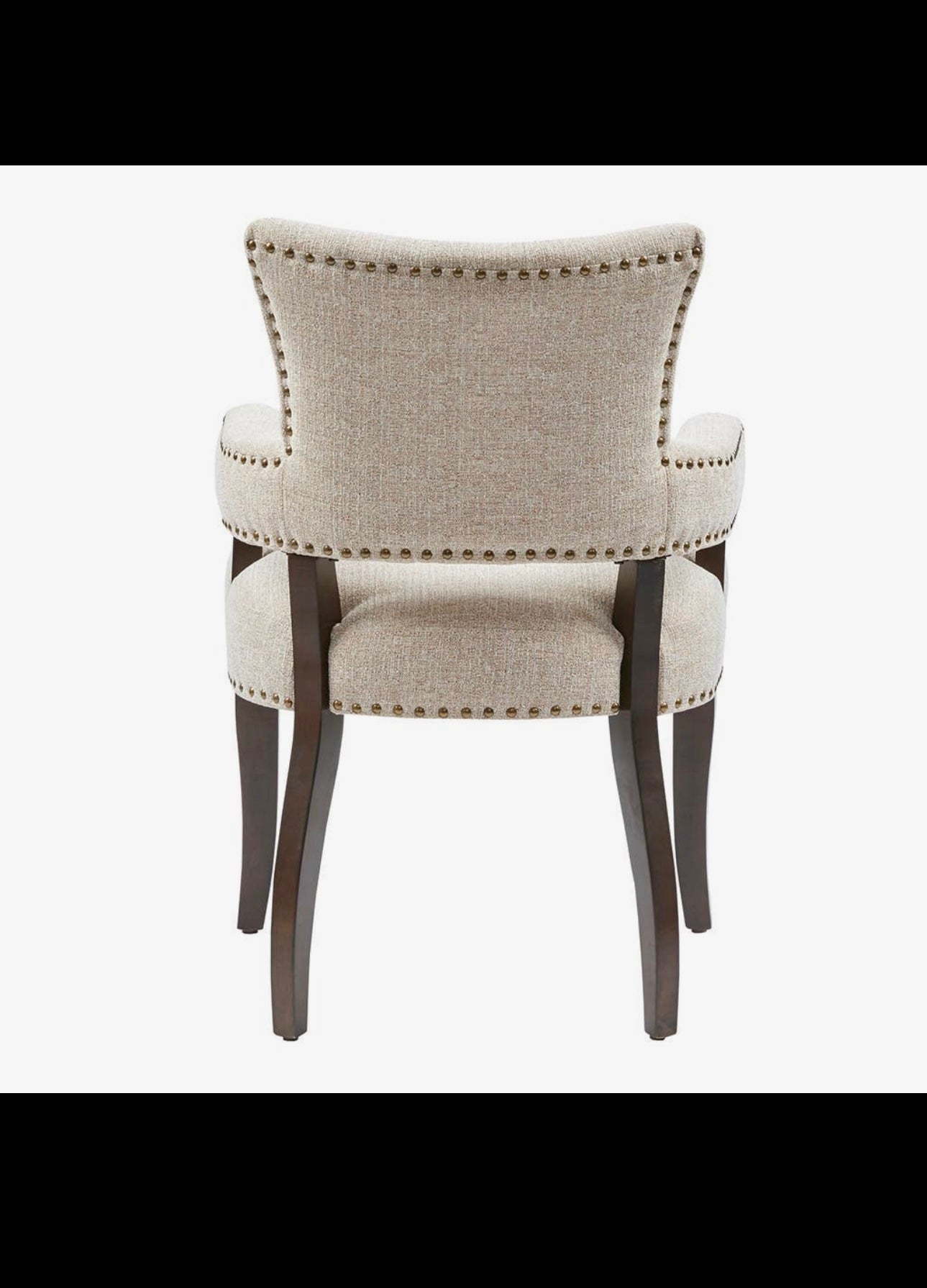 [Set of 2] Multi-Hued Armed Dining Chair, Cream