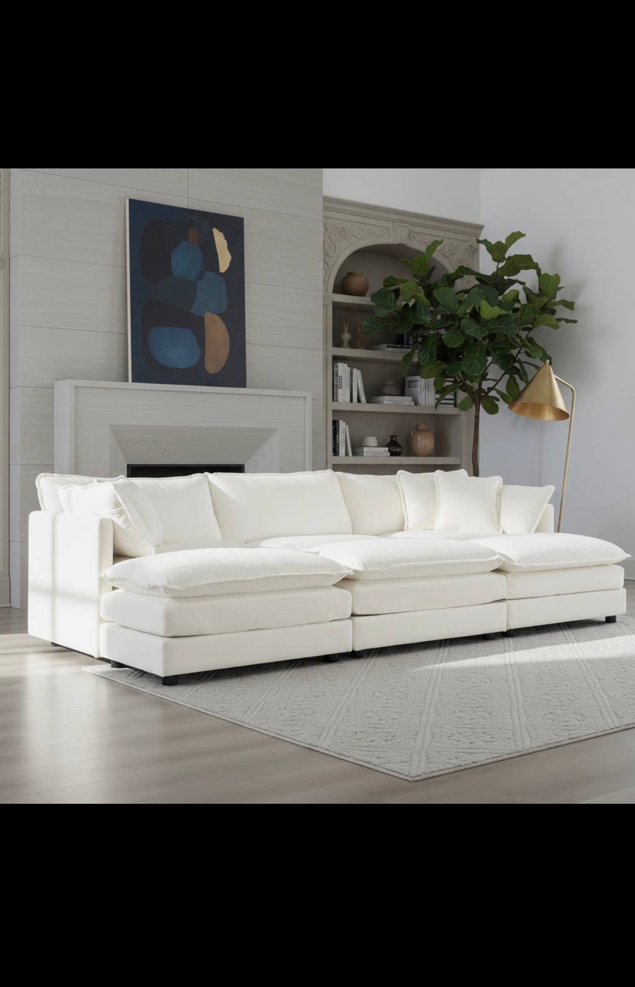 Fremont 112" 6-Piece Modular Chenille
Upholstered Sectional Sofa with ottomans