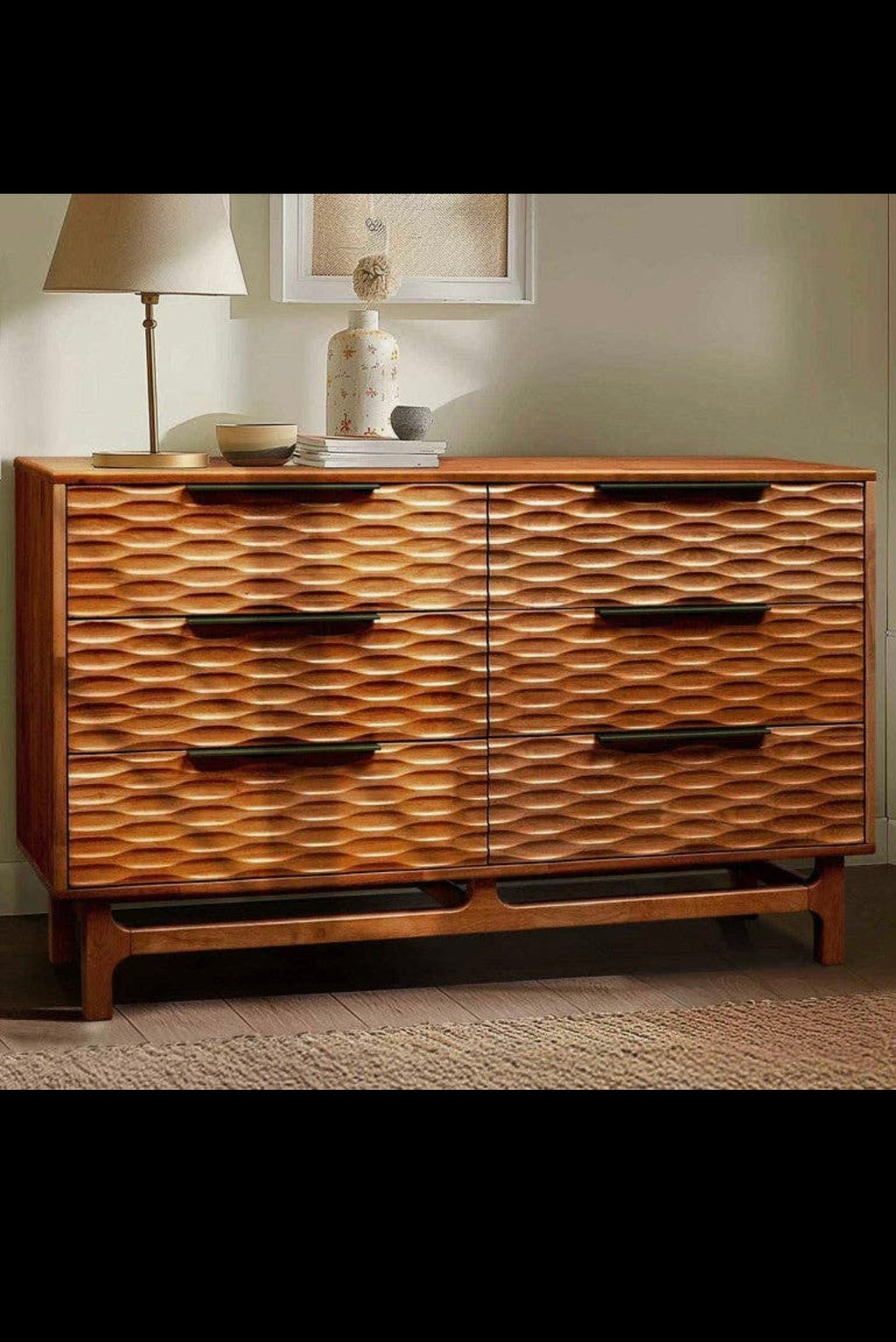 Elara Solid Wood Dresser with 6 Drawers