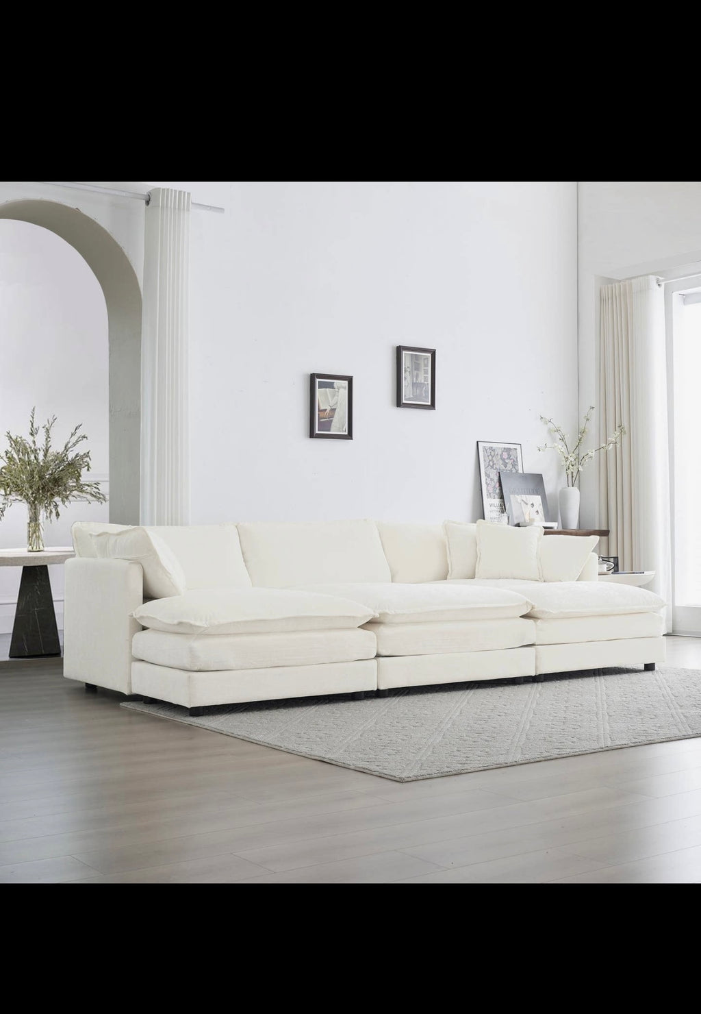 Fremont 112" 6-Piece Modular Chenille
Upholstered Sectional Sofa with ottomans