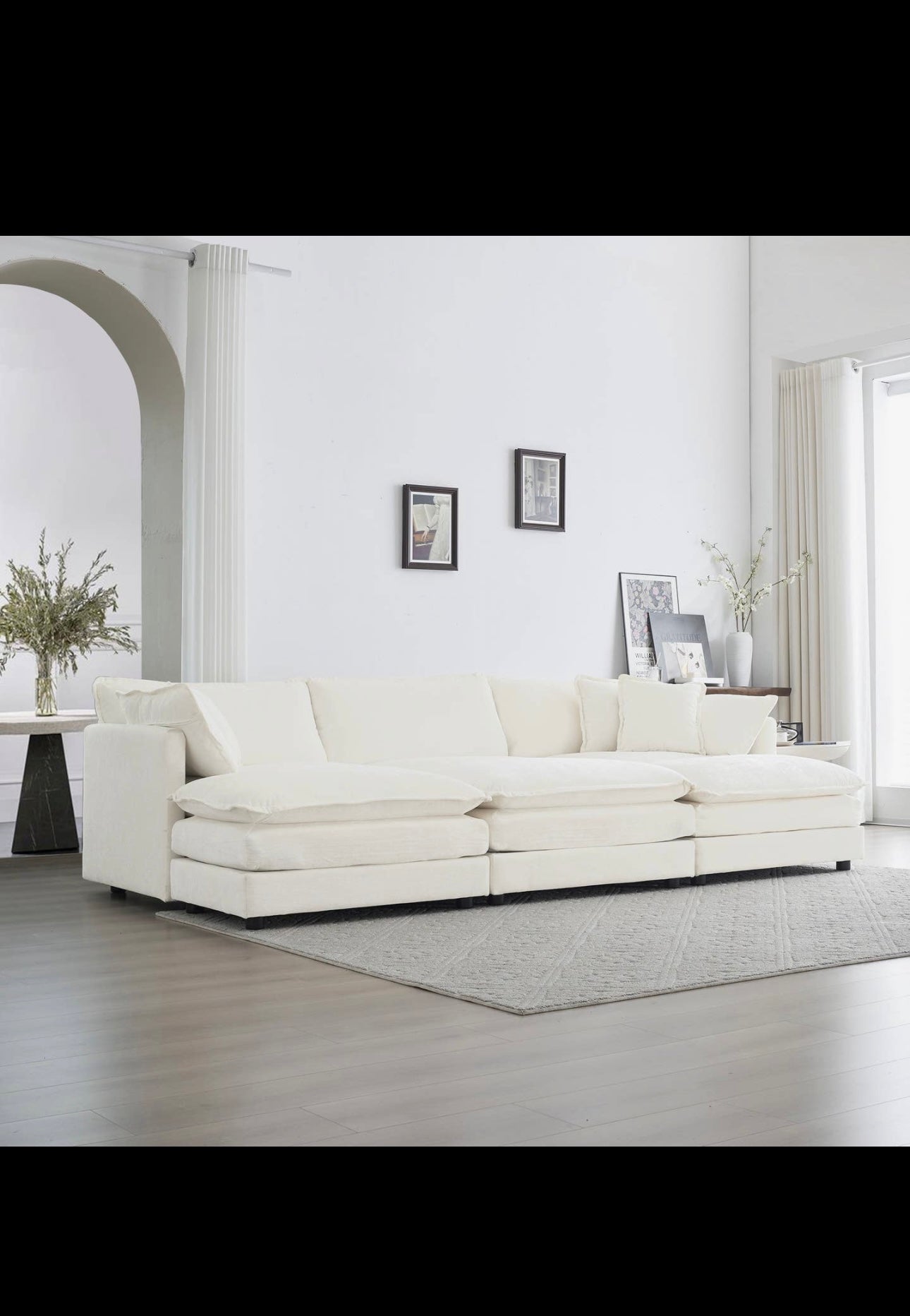 Fremont 112" 6-Piece Modular Chenille
Upholstered Sectional Sofa with ottomans