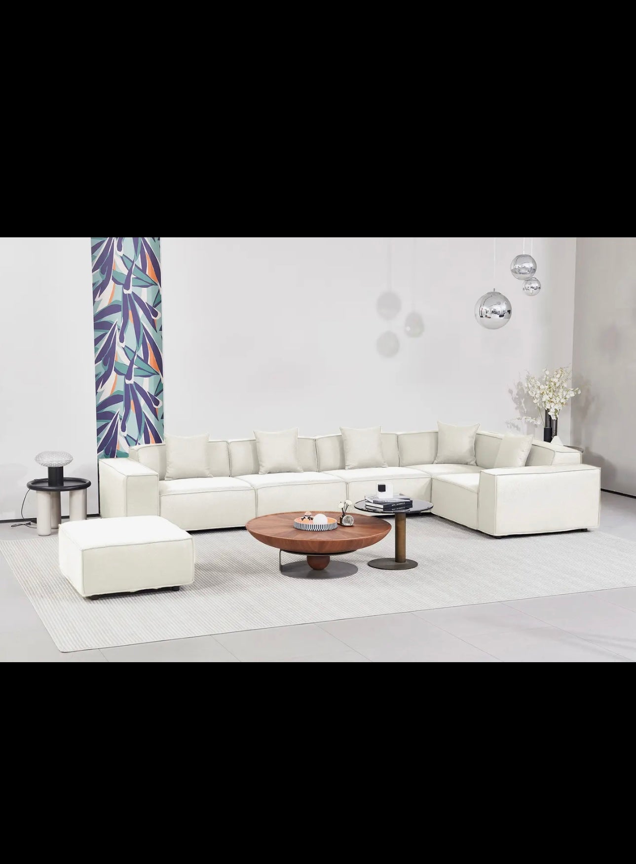 Versaluxe Sectional Three Seat Sofa in White