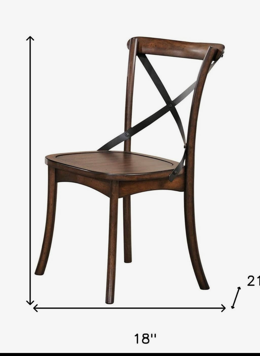 Set of Two Brown Cross Back Dining
Side Chairs