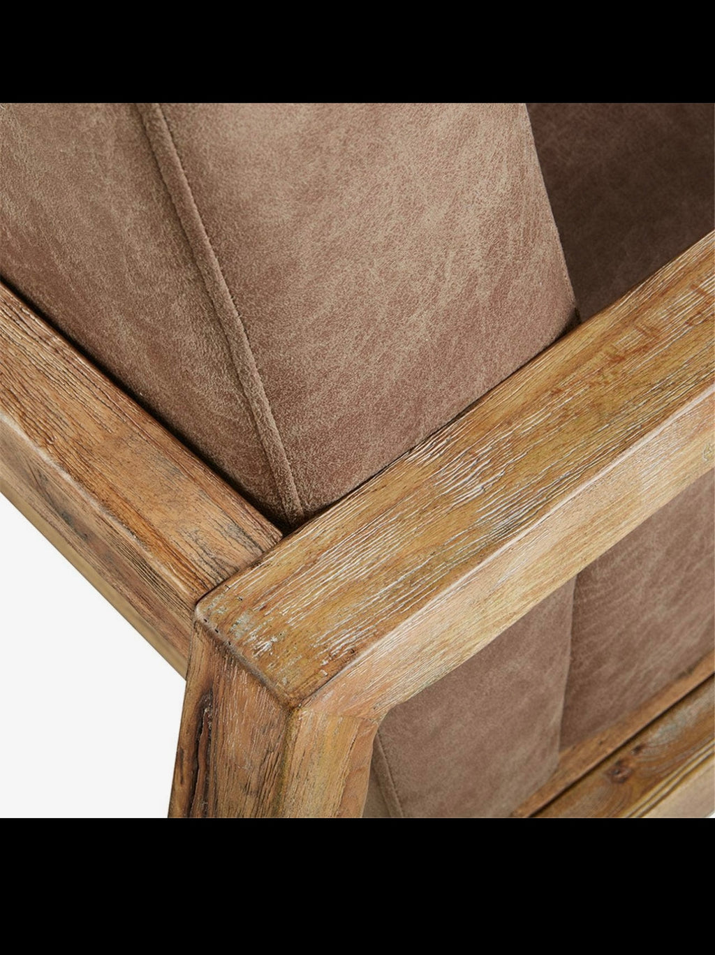 Mid-Century Modern Wood & PU Leather Accent Chair