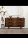 Logan Mid Century Walnut Dresser with
6 Drawers