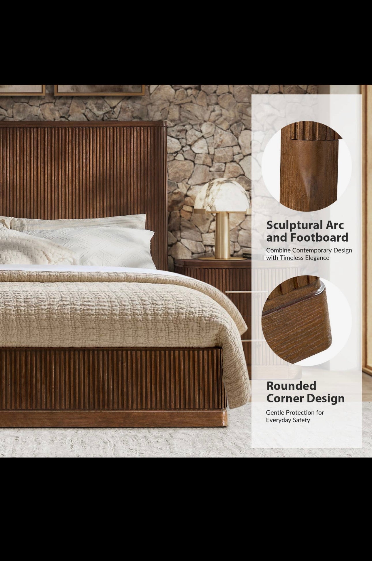 Graciela Solid Wood Platform Queen Bed