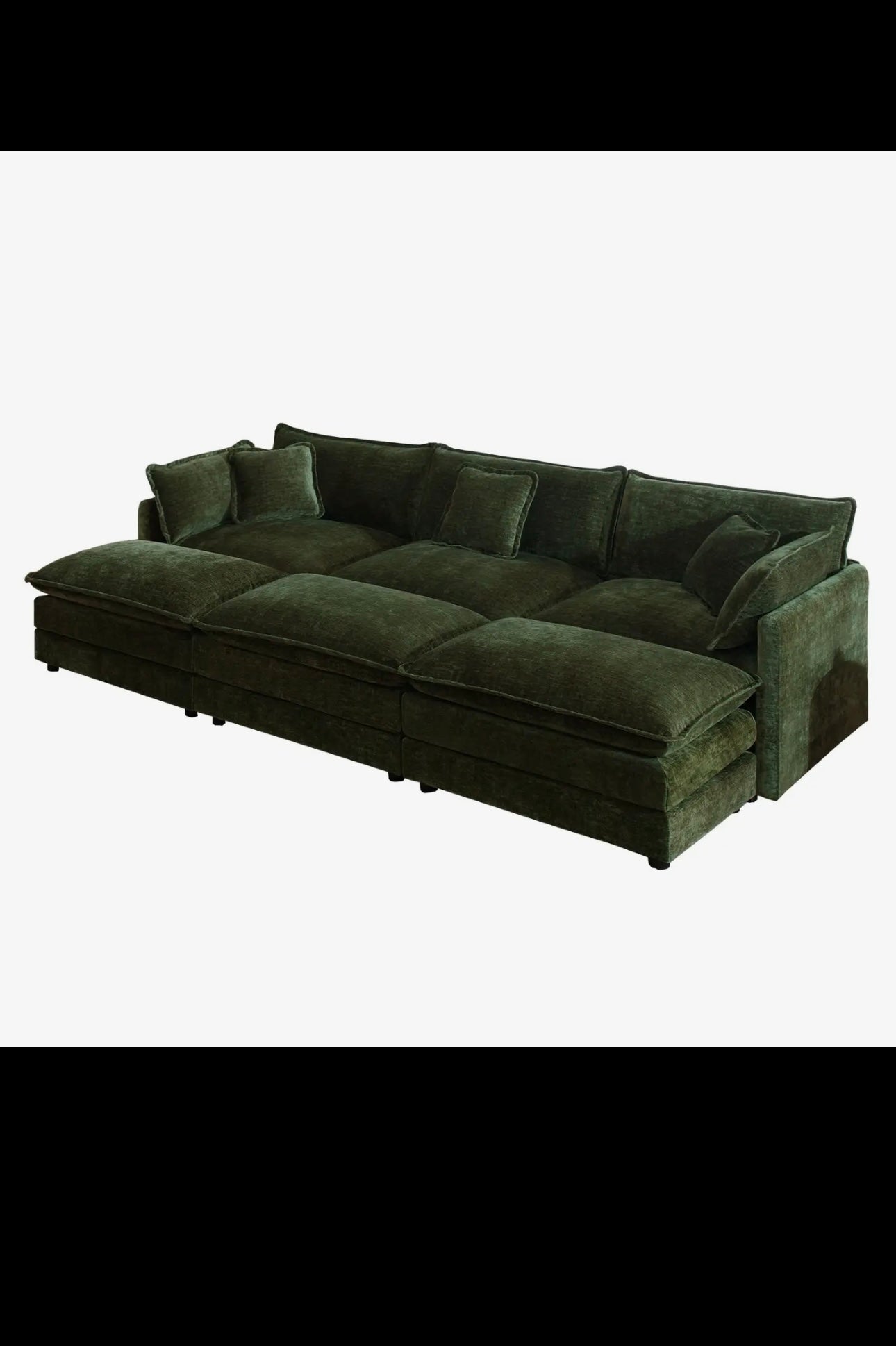 Fremont 112" 6-Piece Modular Chenille
Upholstered Sectional Sofa with ottomans