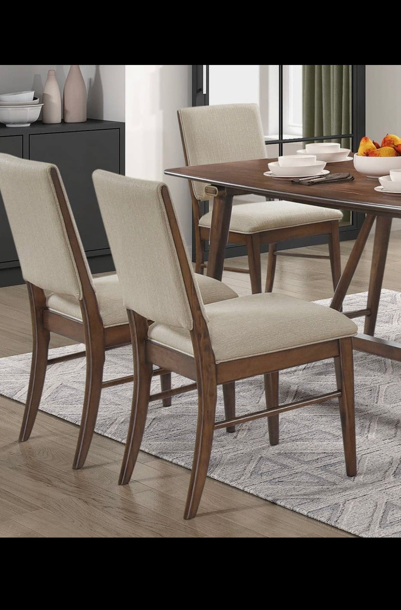 Modern Design Set of 2 Side Chairs Fabric Upholstered Seat Back Brown Finish
Wooden Dining Kitchen Furniture Brown
Mix Dining Room Modern Side Chair Wood