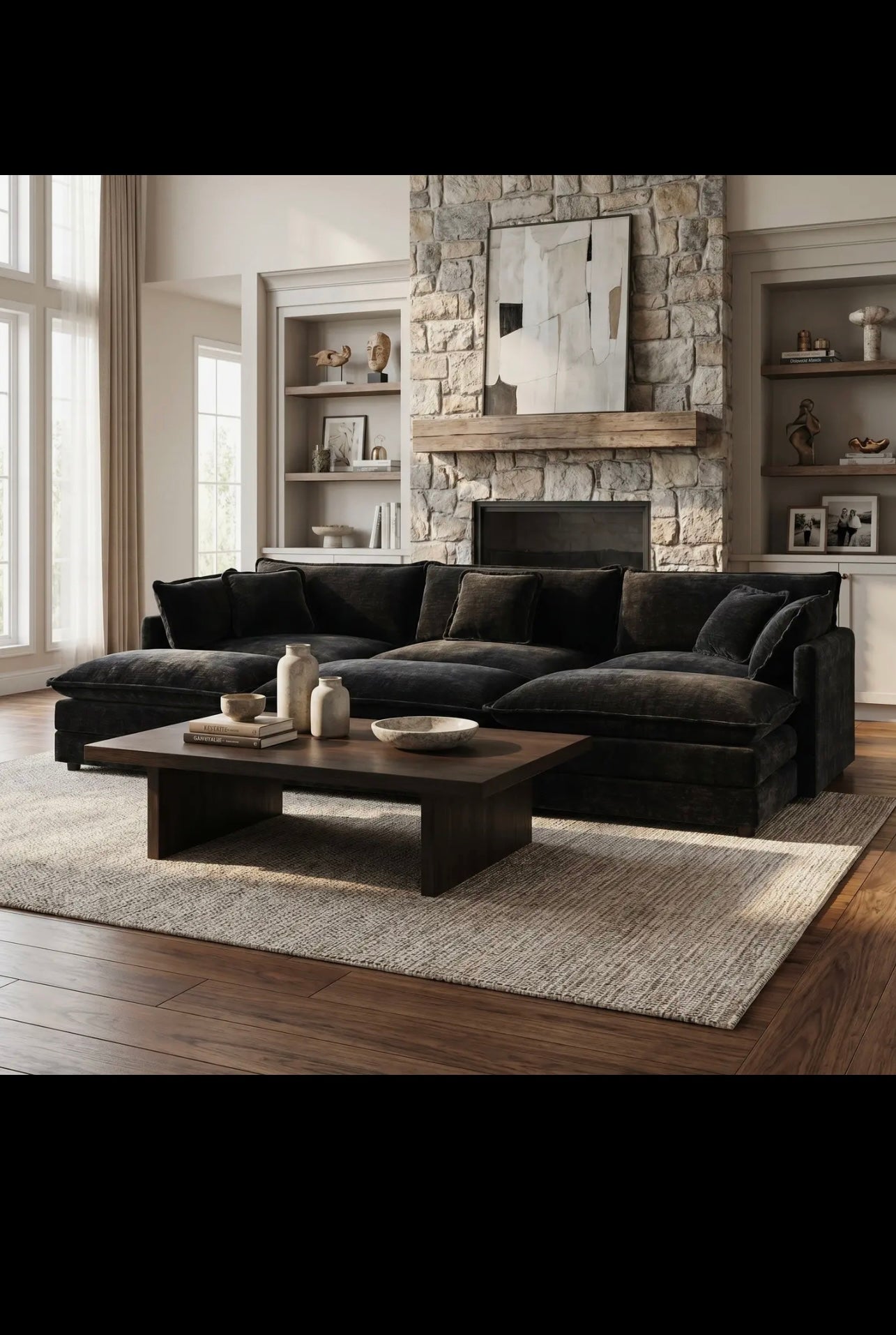 Fremont 112" 6-Piece Modular Chenille
Upholstered Sectional Sofa with ottomans