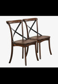 Set of Two Brown Cross Back Dining
Side Chairs