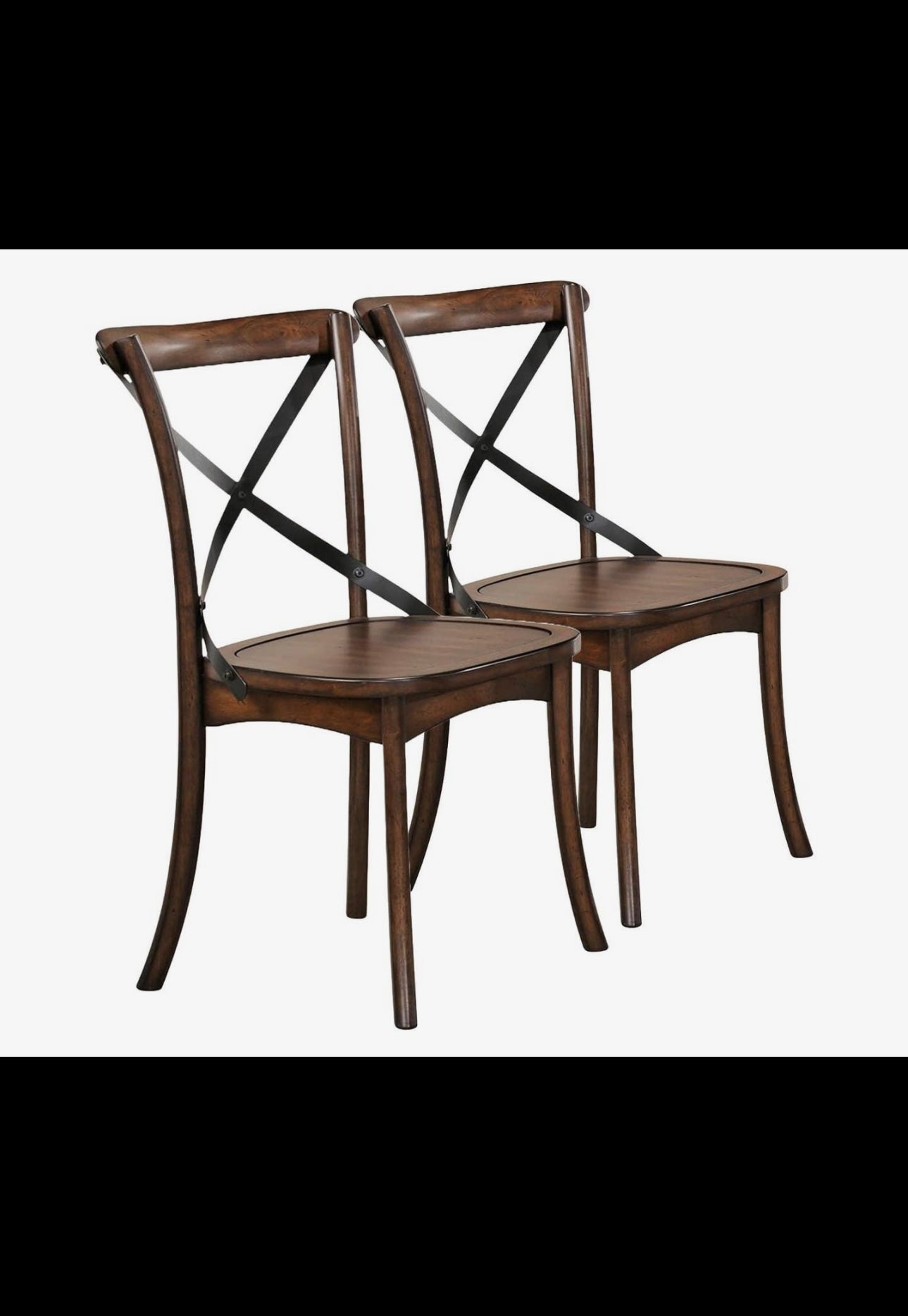 Set of Two Brown Cross Back Dining
Side Chairs