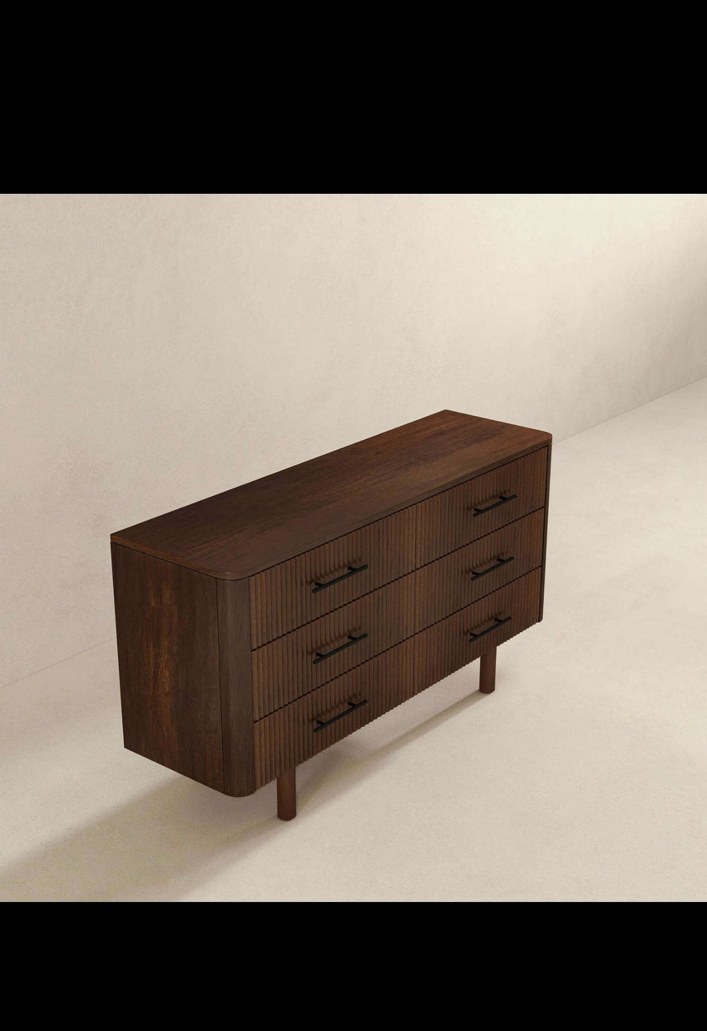 Logan Mid Century Walnut Dresser with
6 Drawers