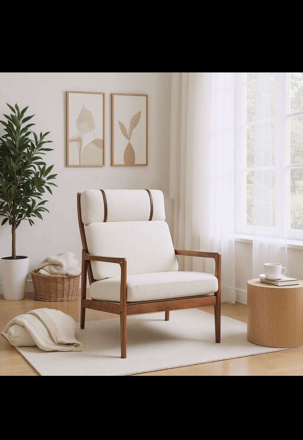 Crater Mid Century Ergonomic Accent Armchair
