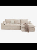 Ivory Chenille L-Shaped Modular
Sectional Compressed Sofa
