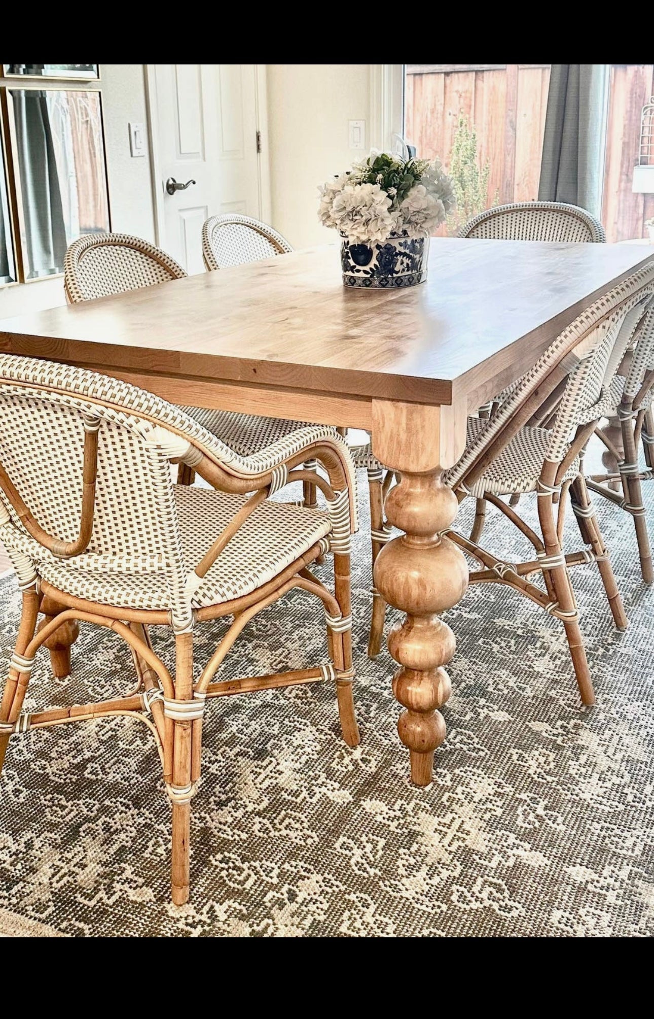 Pine Alice Turned Leg Dining Table - Natural