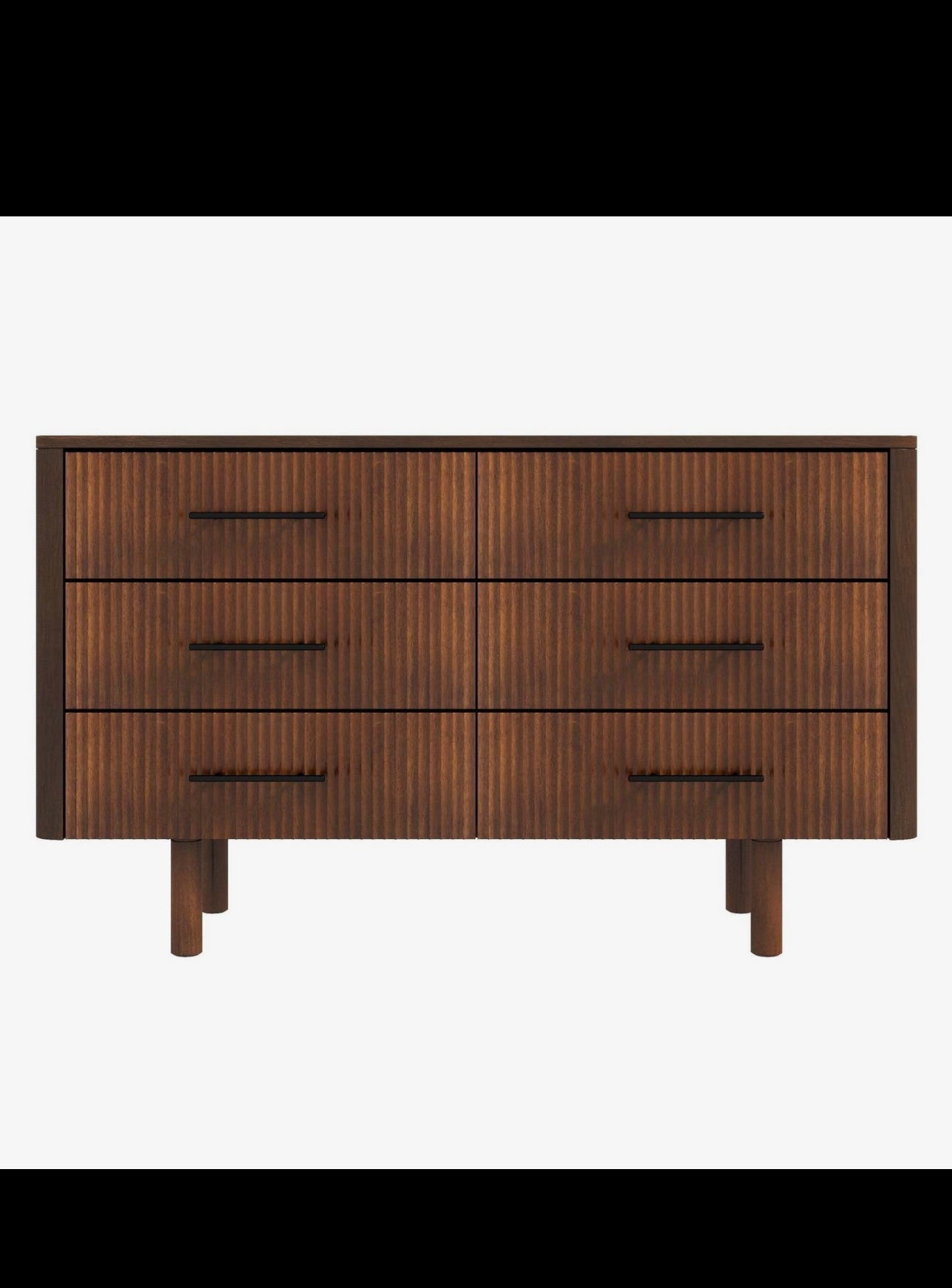 Logan Mid Century Walnut Dresser with
6 Drawers